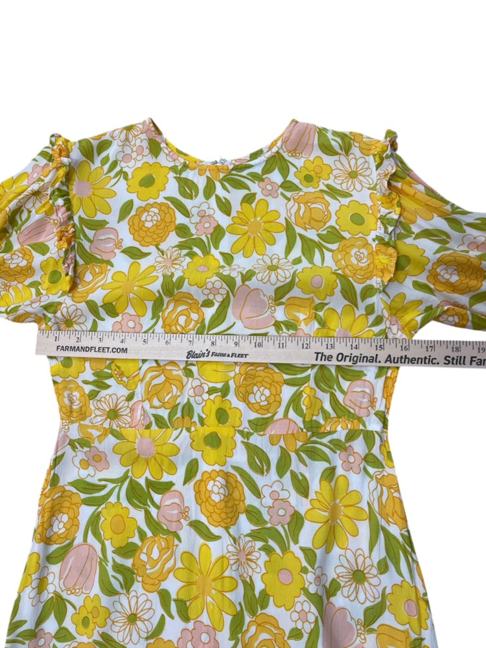 Faithfull the Brand Yellow Floral Jolene Midi Dress - Picture 4 of 8